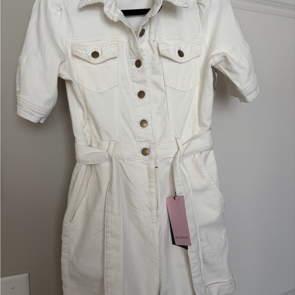 Avec Les Filles White Jumpsuit